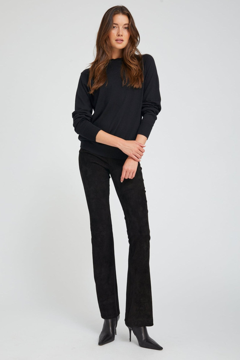 BLACK SUEDE MICRO FLARE 2