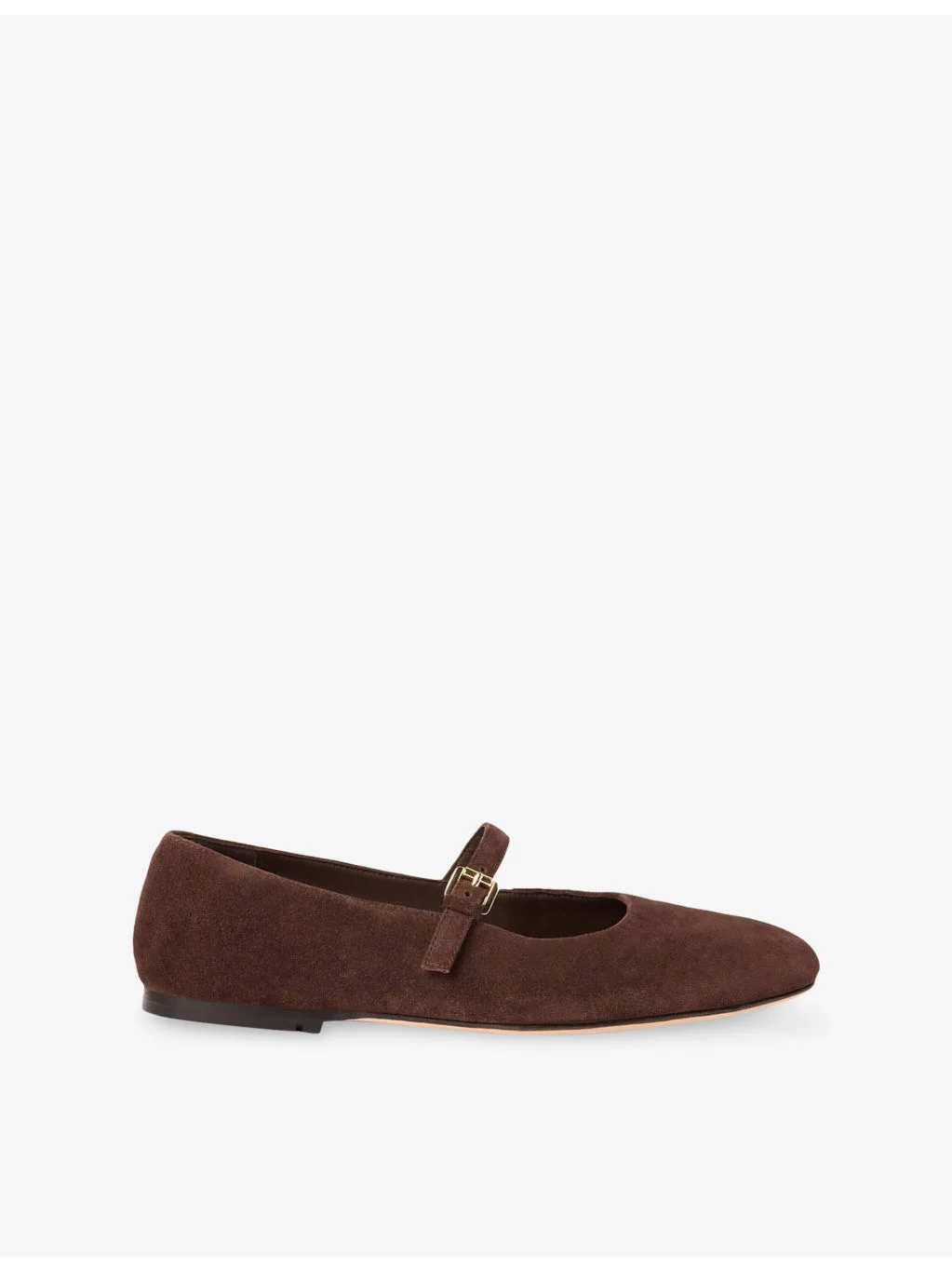 Square-Toe Suede Ballet Flats - 1