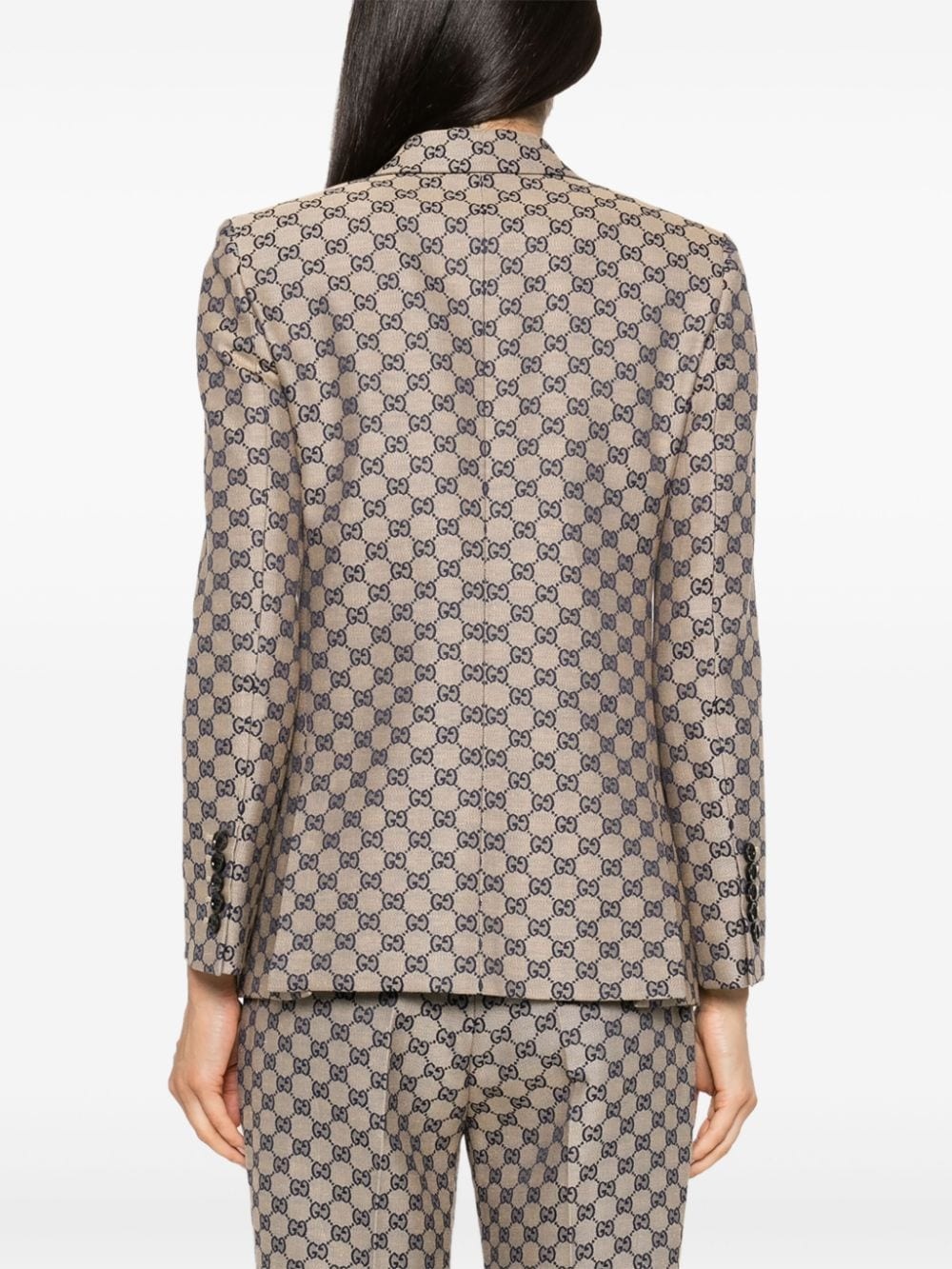 GG-embroidered single-breasted blazer - 4