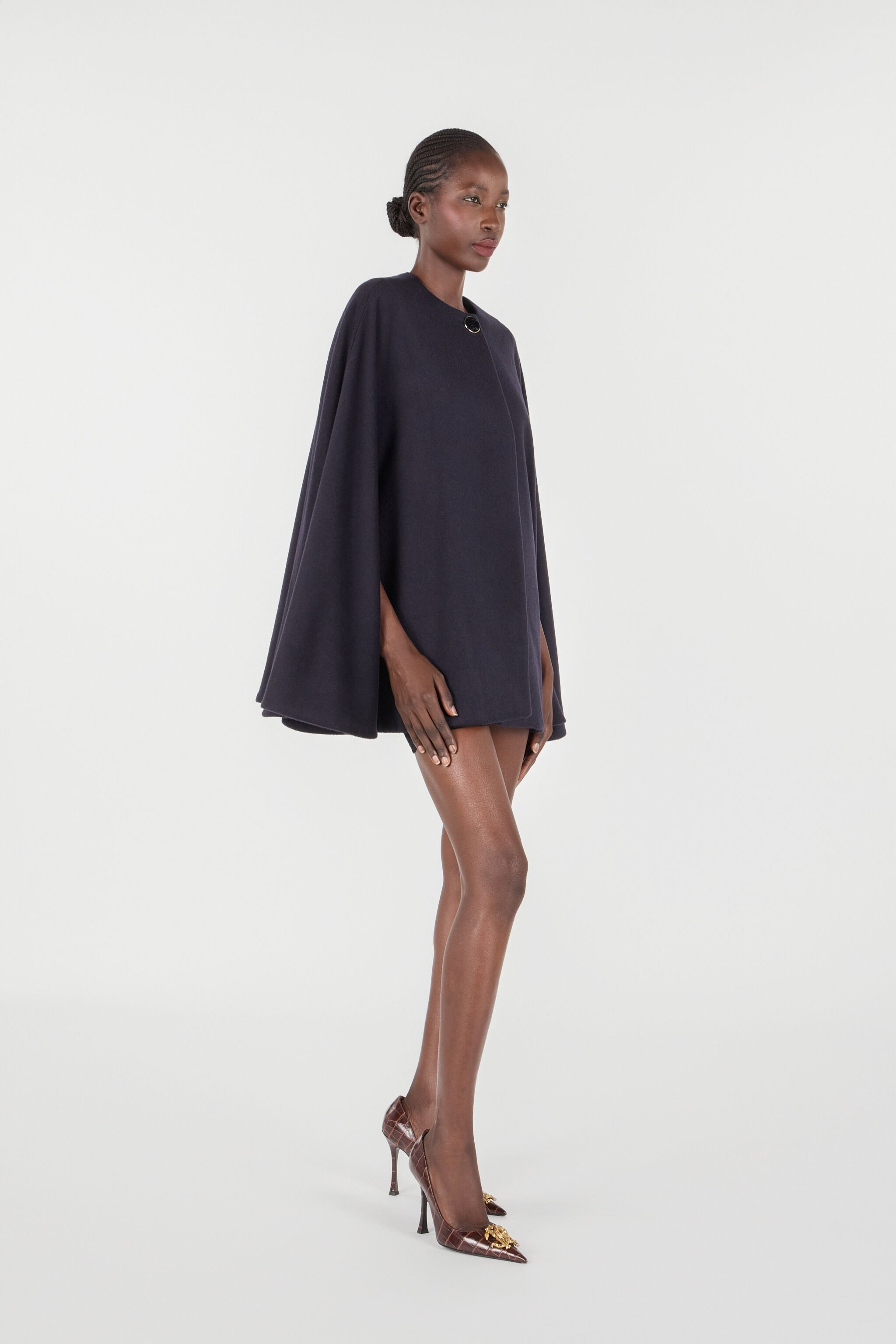 Cashmere-Blend Cape Coat - 3