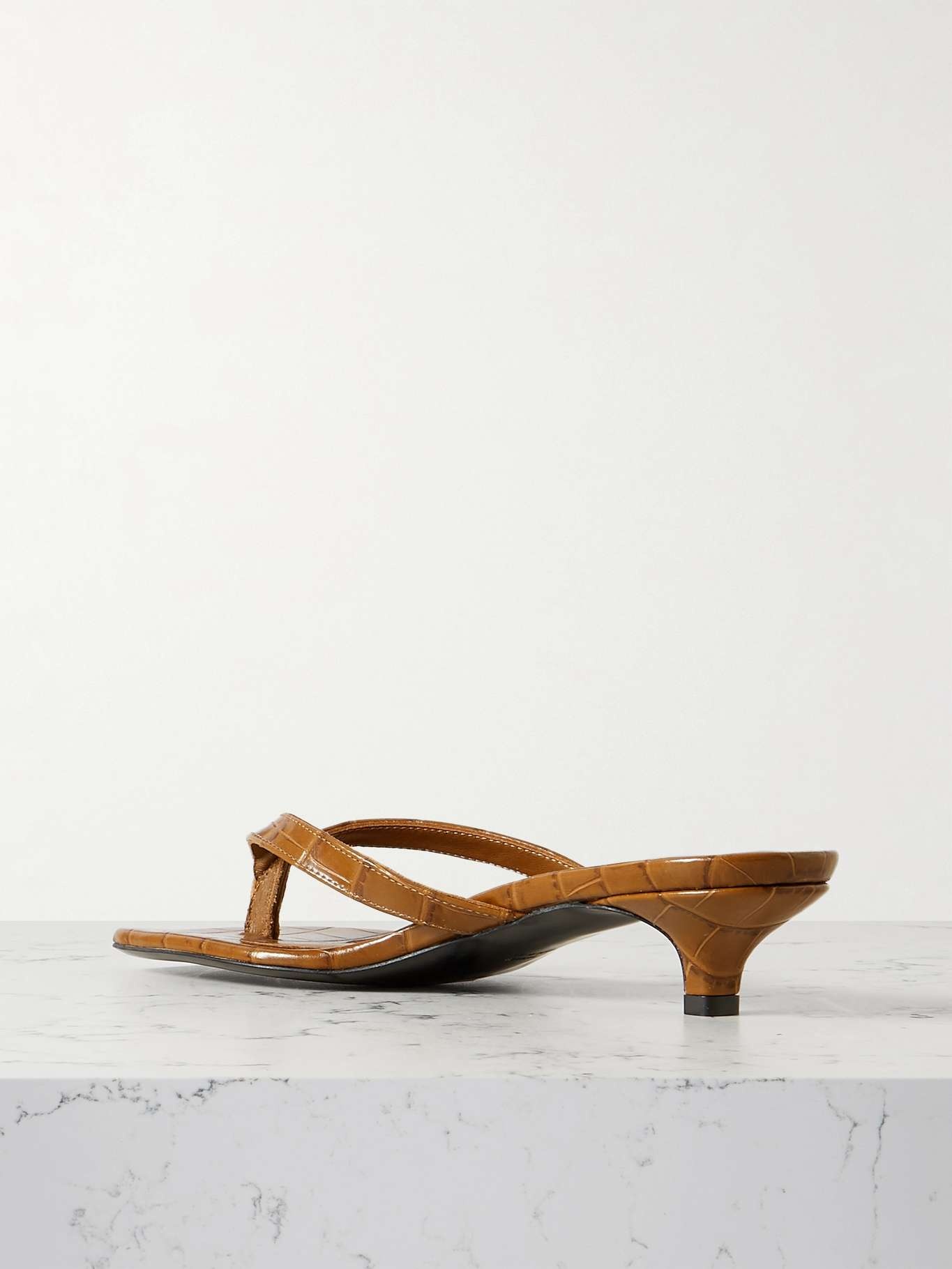 Croc-effect leather sandals - 3