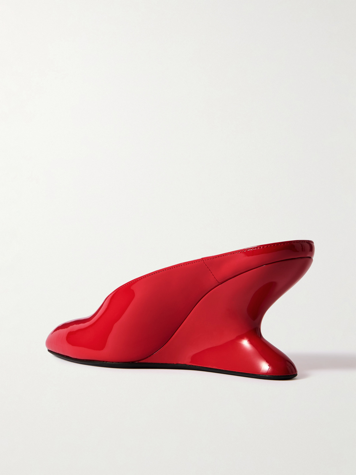 Patent-leather Wedge Mules - 3