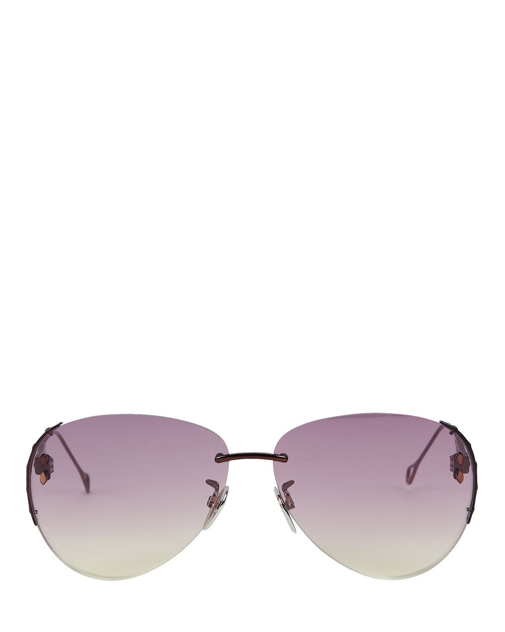 Rimless Oversized Aviator Sunglasses - 1