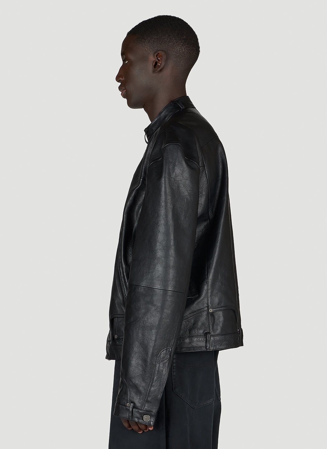 BALENCIAGA 黒レザーベルト BALENCIAGA Deconstructed Leather Jacket | lncc | REVERSIBLE