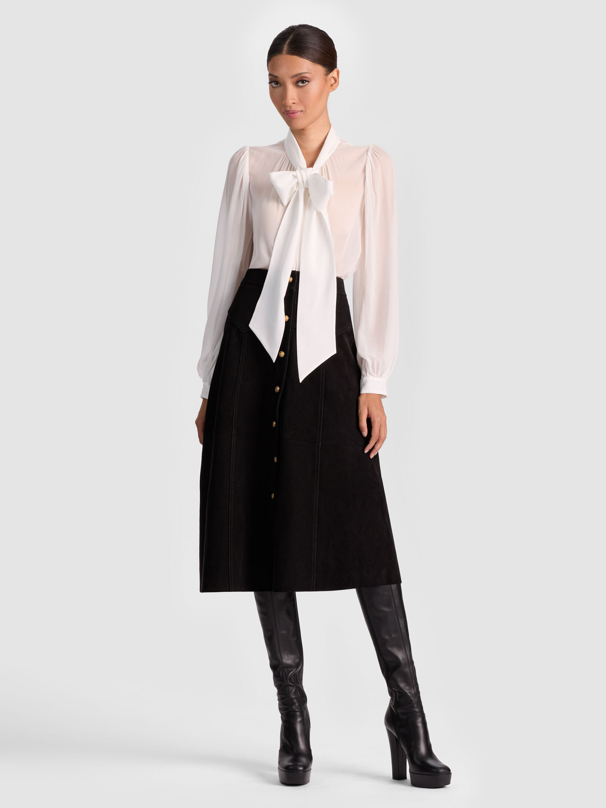 CALICA SUEDE MIDI SKIRT - 3