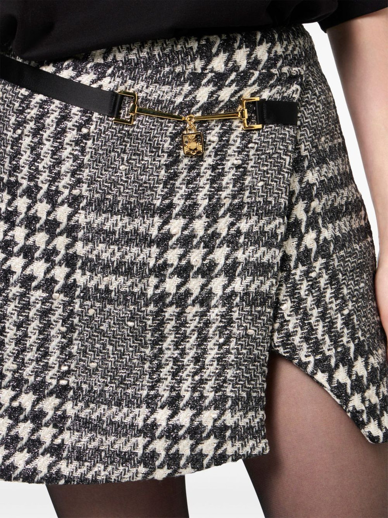 laminated tweed wraparound skirt 5