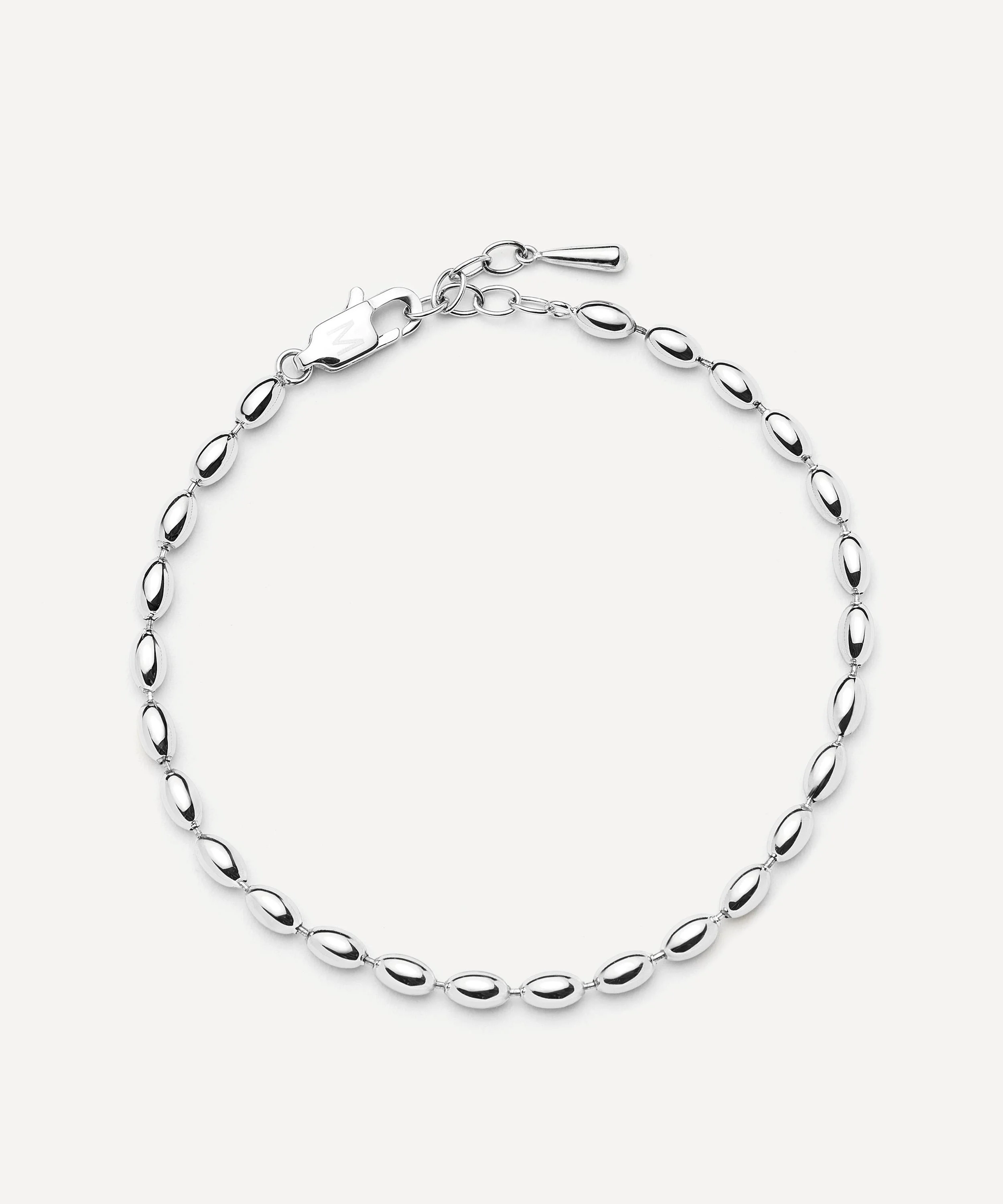 Silver-Plated Molten Olive Chain Bracelet - 1