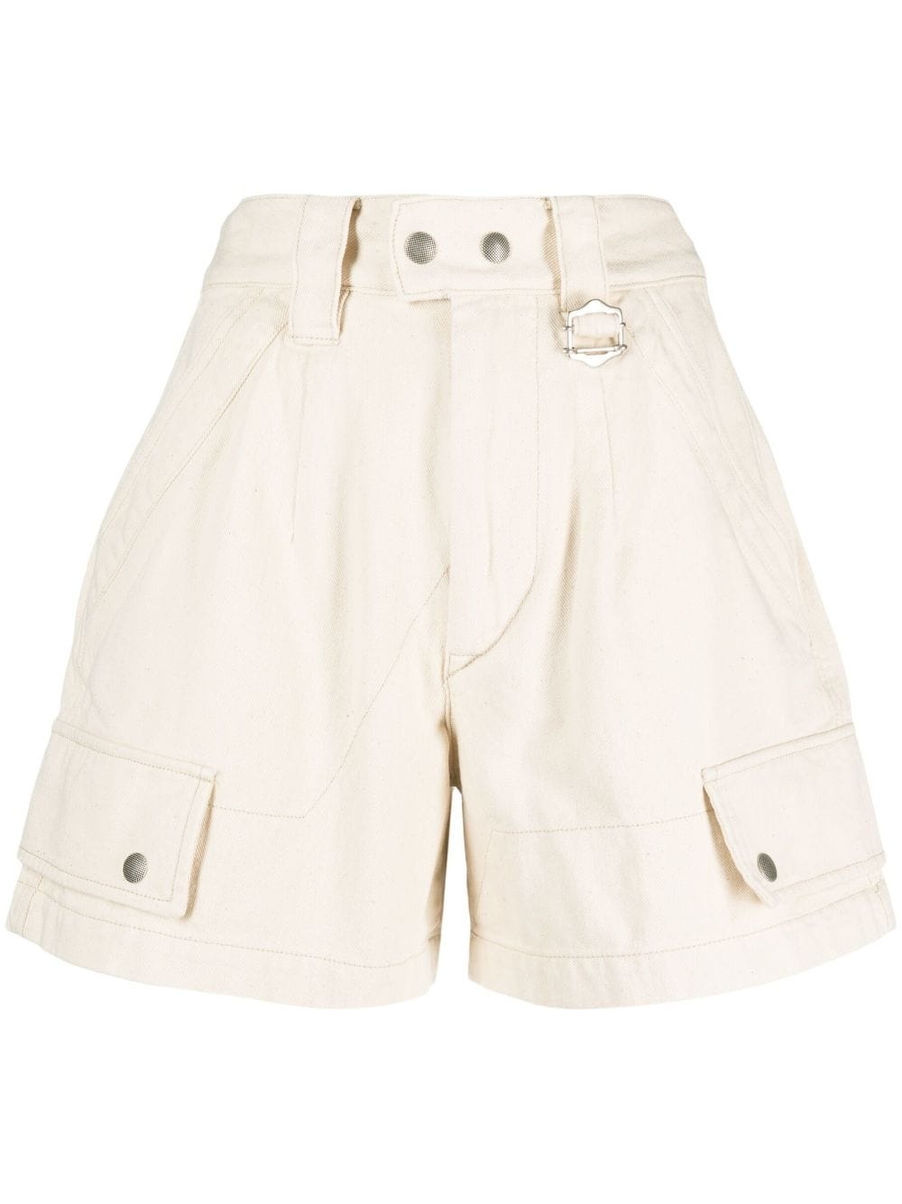 Eliano high-waisted cotton-twill shorts - 1