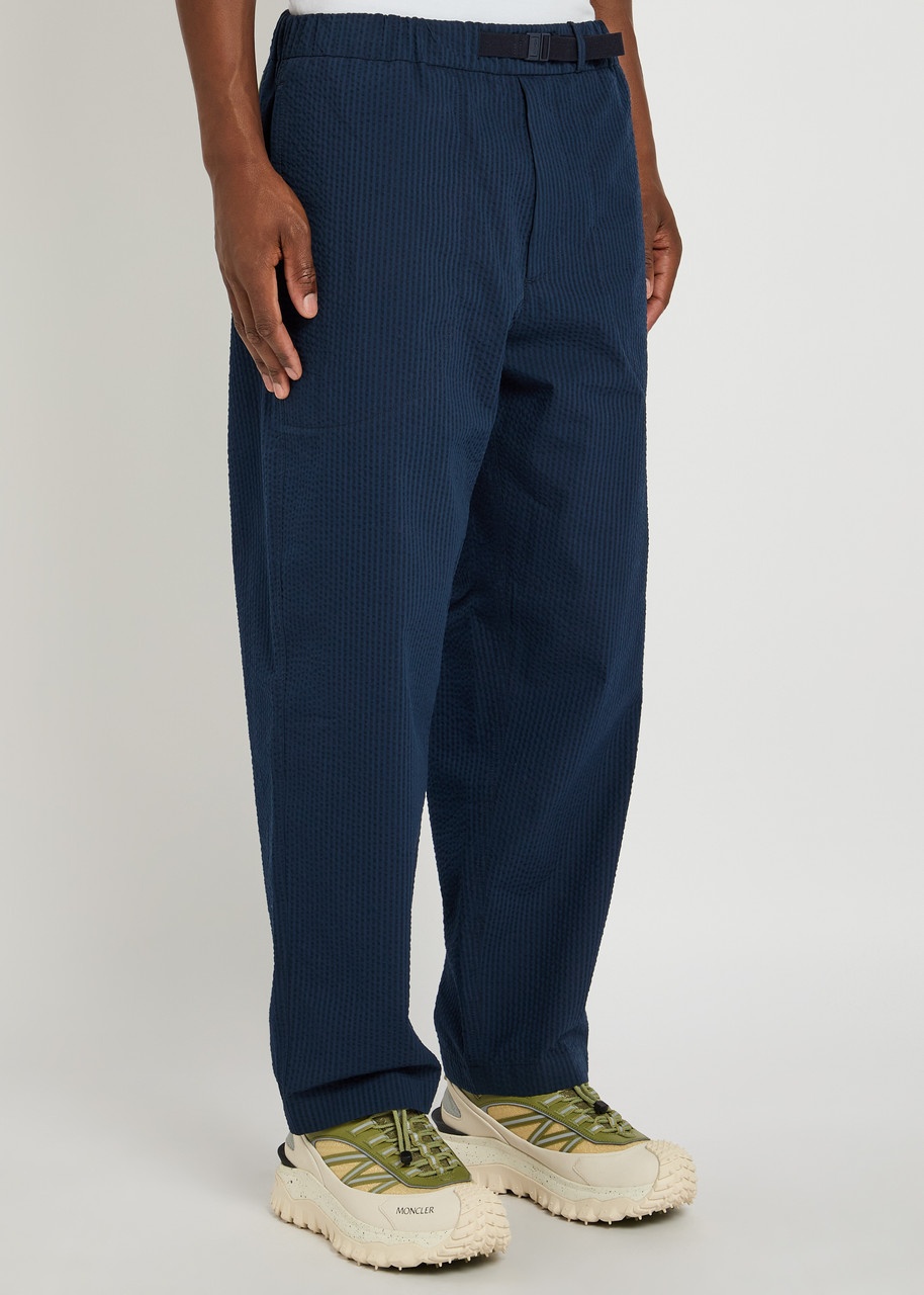 Moncler Tapered-leg Seersucker Trousers - 2