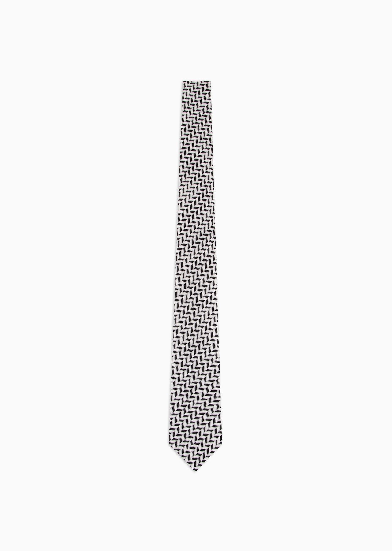 ASV silk tie with chevron print - 1