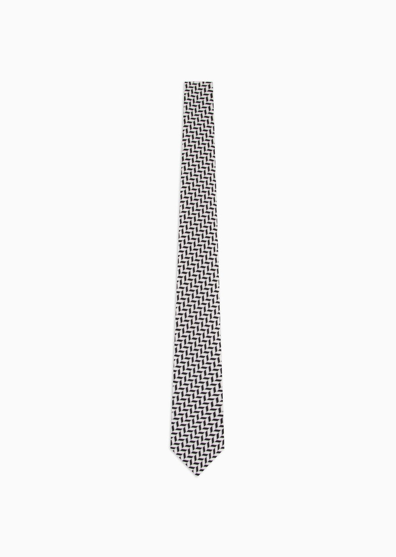 ASV silk tie with chevron print 1