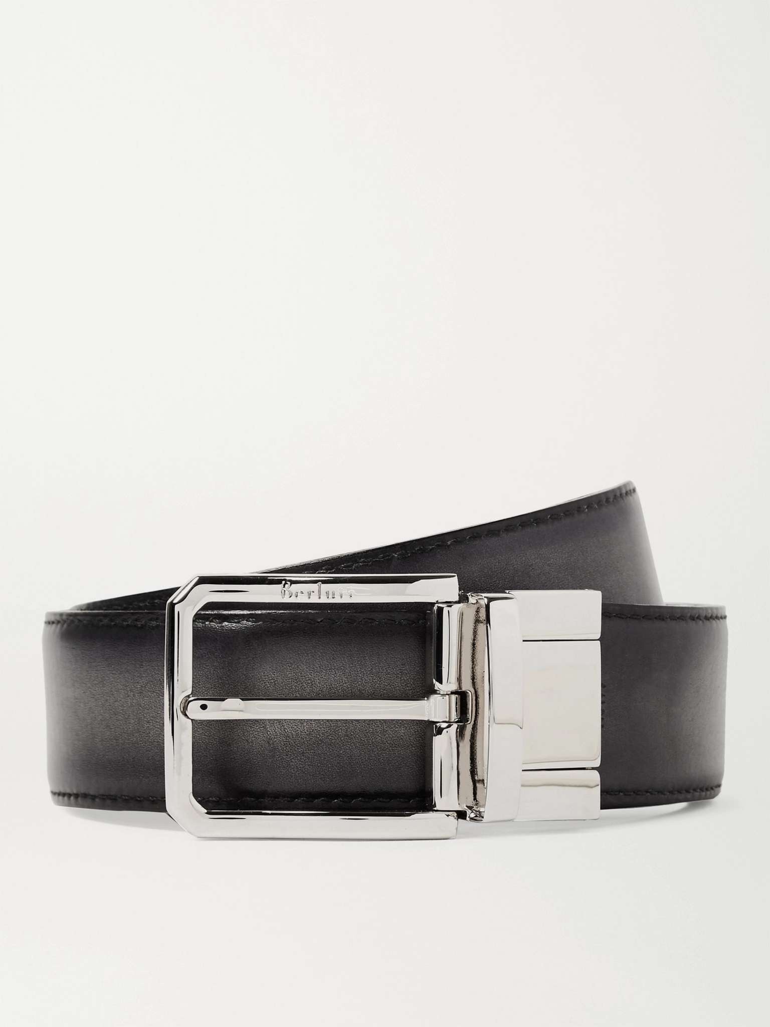 3.5cm Scritto Reversible Leather Belt - 1