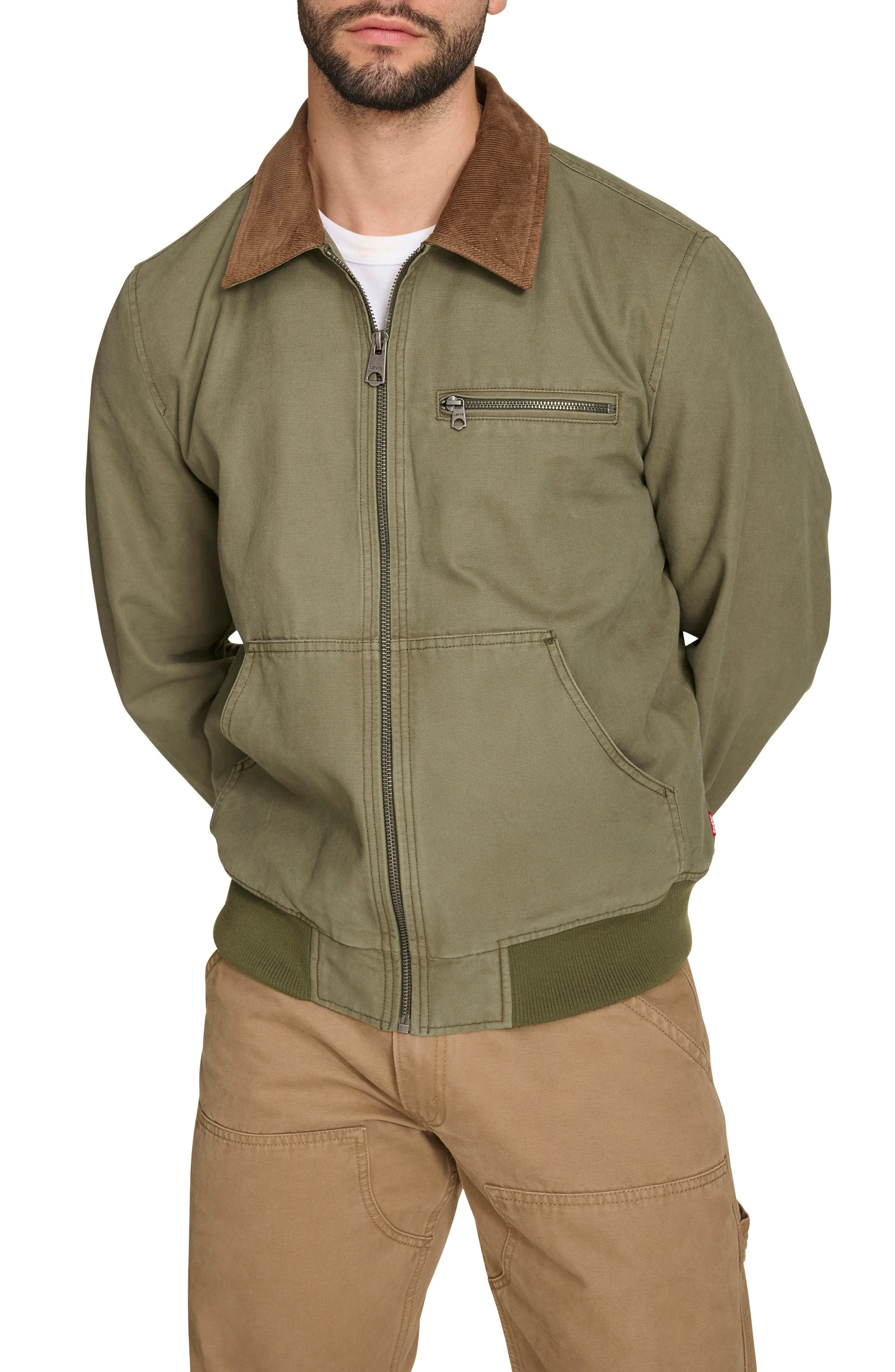 levi's Corduroy Collar Western Twill Bomber Jacket in Grapeleaf at Nordstrom - 5