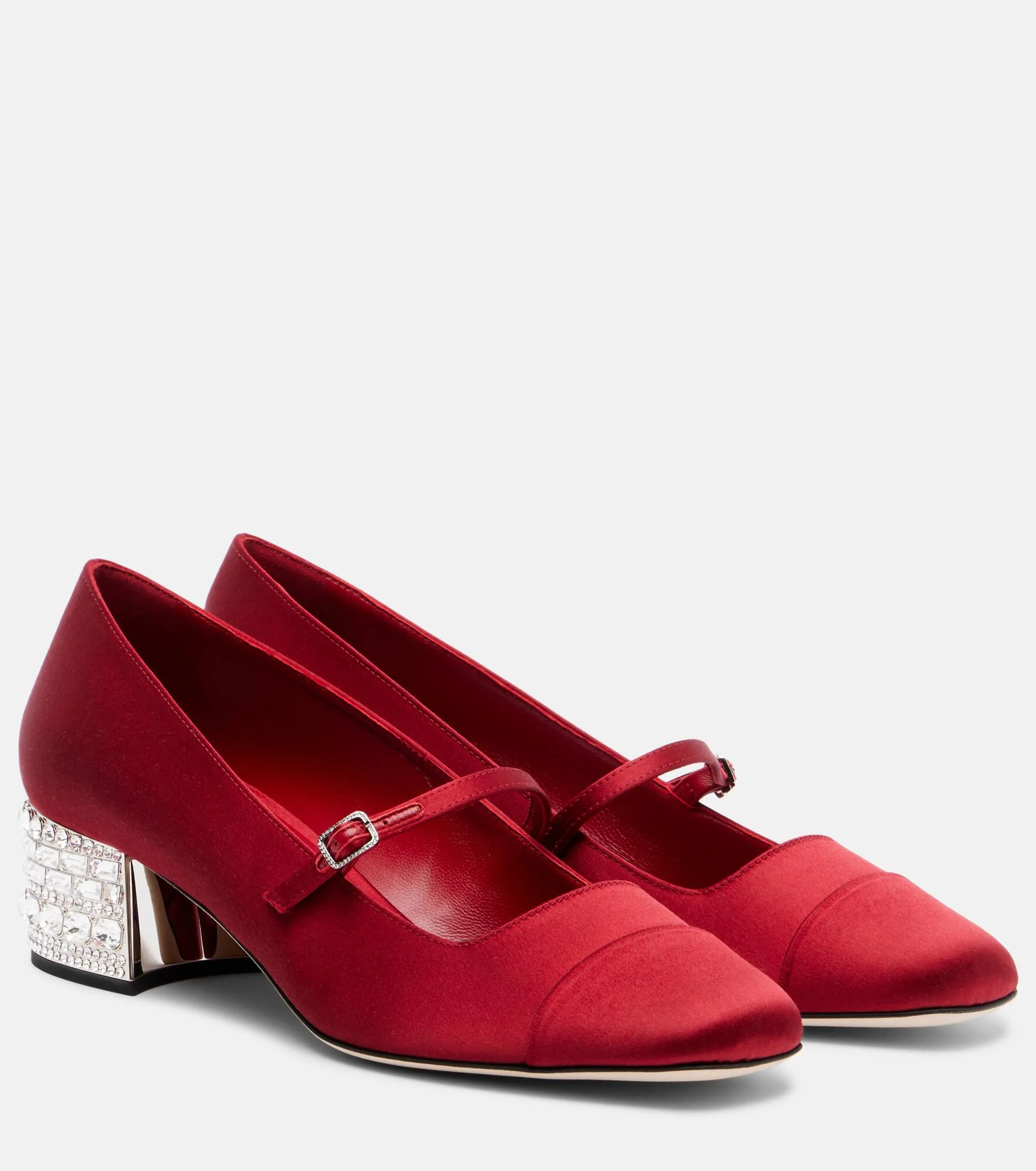Elisa 45 embellished satin pumps - 1