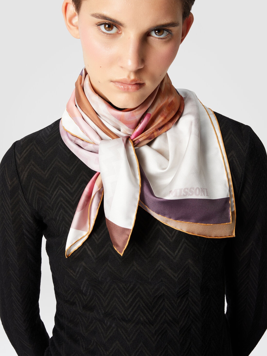 Zigzag silk scarf - 3