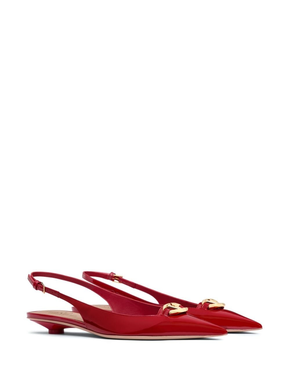 VLogo Signature leather slingback ballerina shoes - 2