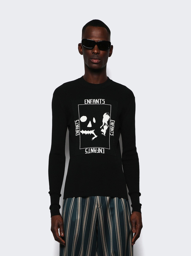 Halloween Knit Thermal Long-sleeve T-shirt Navy And White 3