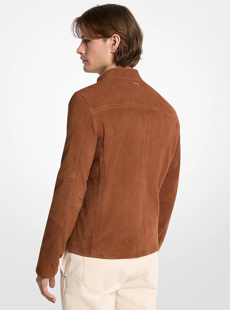 MICHAEL KORS Suede Double-Zip Racer Jacket outlook