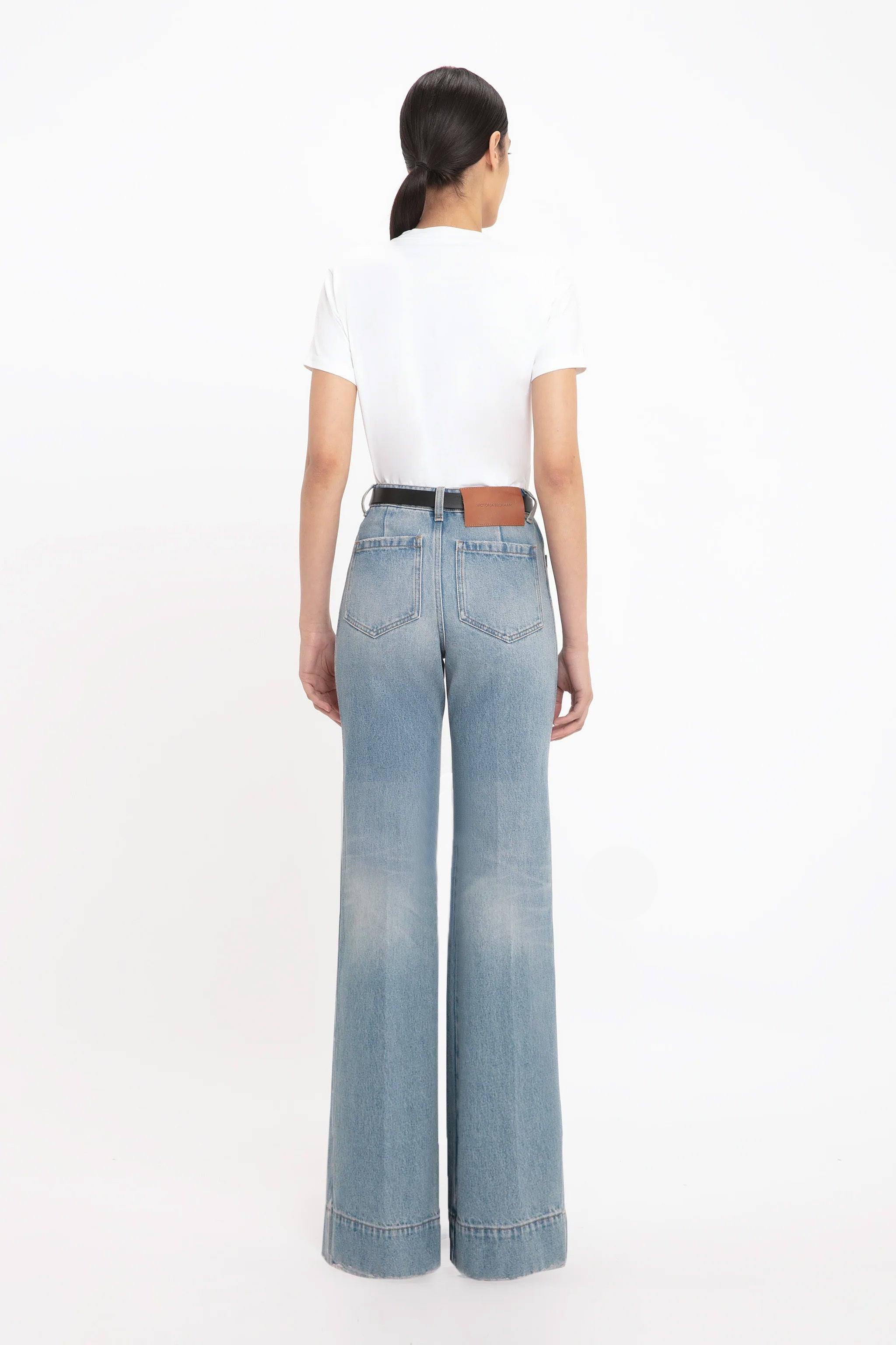 Alina High Waisted Jean In Pale Blue Wash - 4