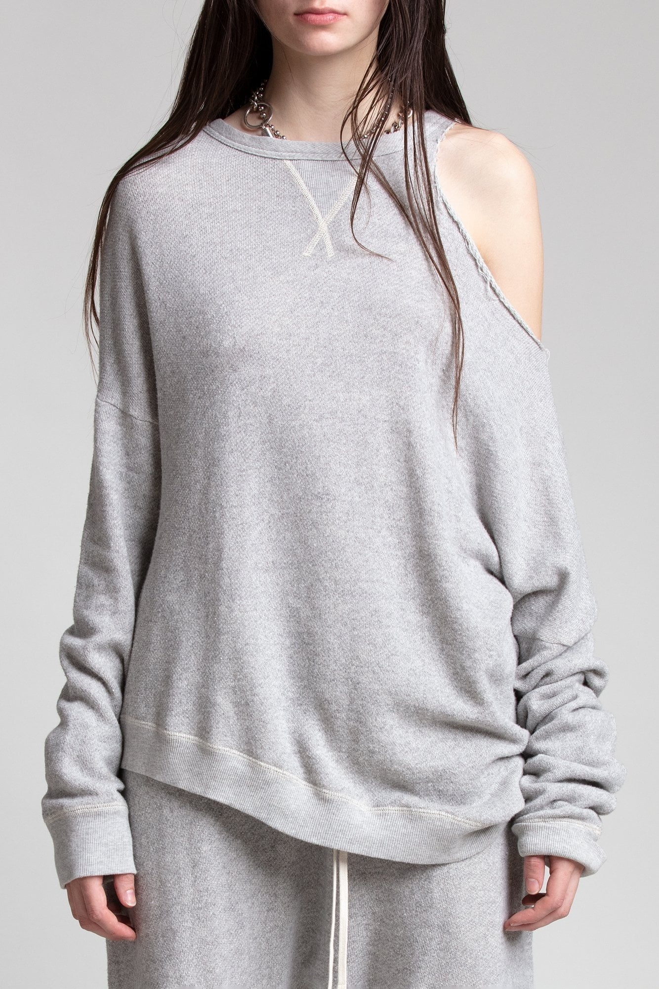 DISTORTED SWEATSHIRT - HEATHER GREY - 1