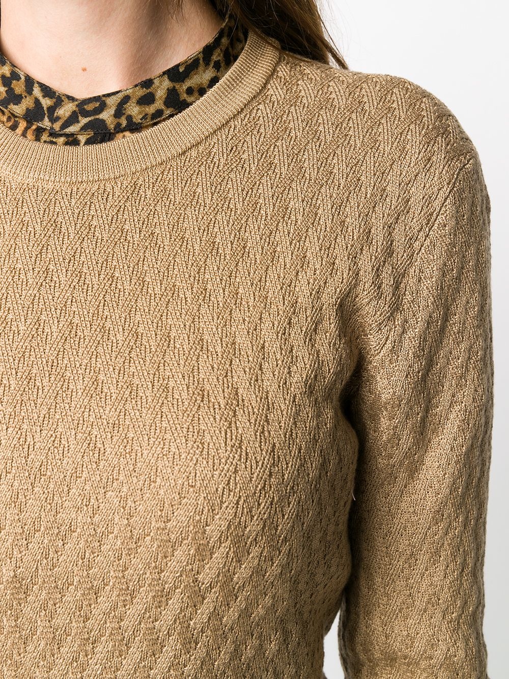 cable knit silk jumper - 5