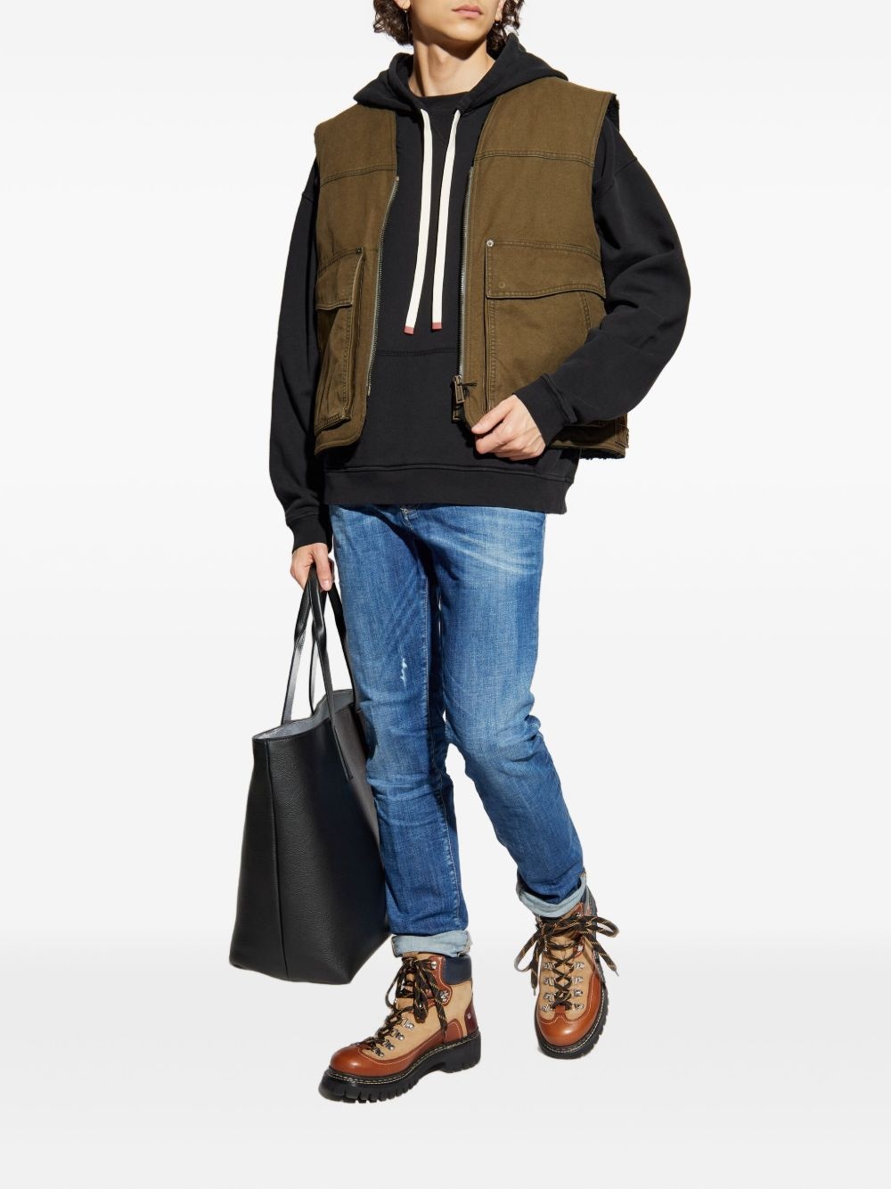 kangaroo-pocket drawstring hoodie - 2