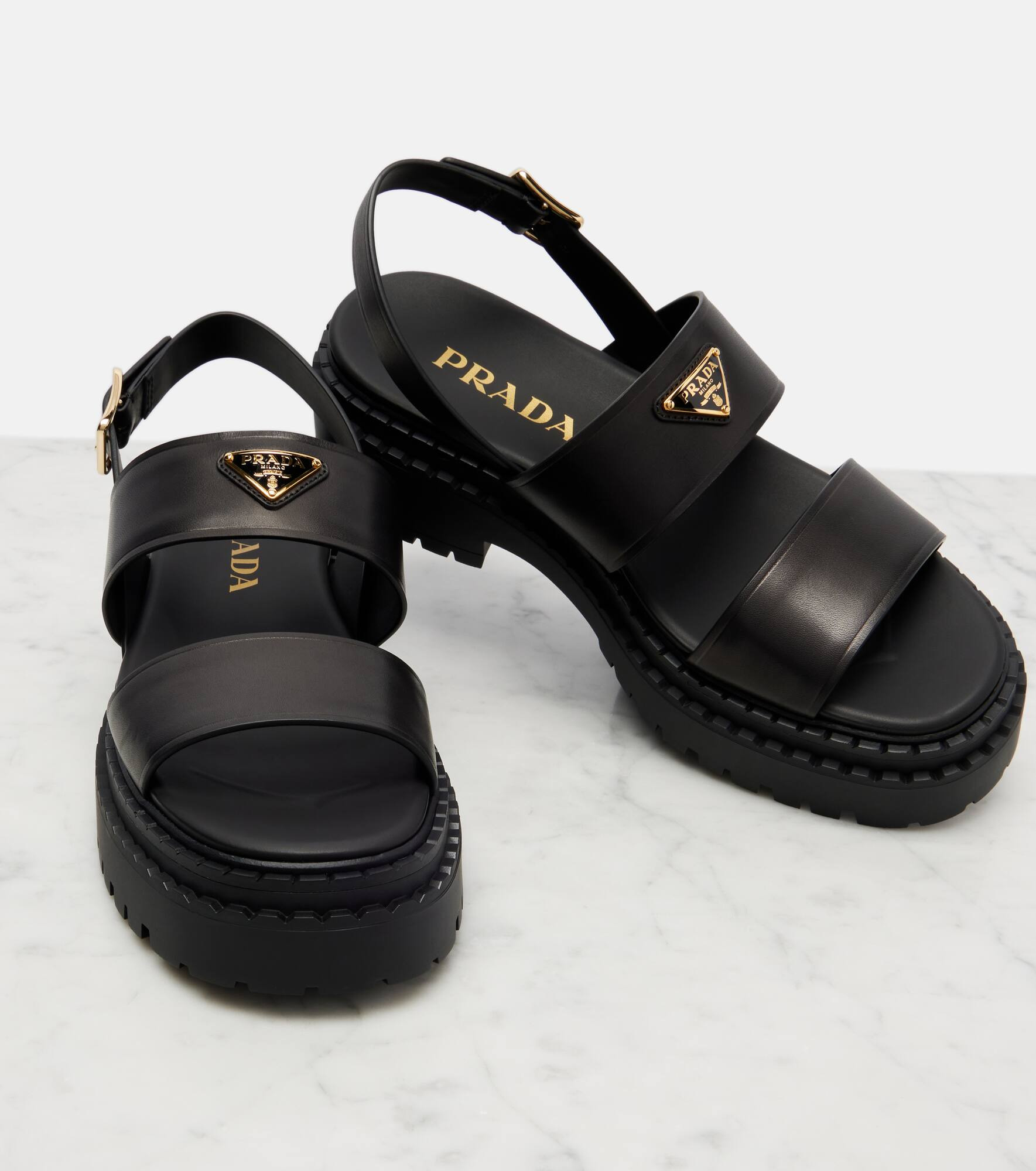 Logo leather sandals - 5