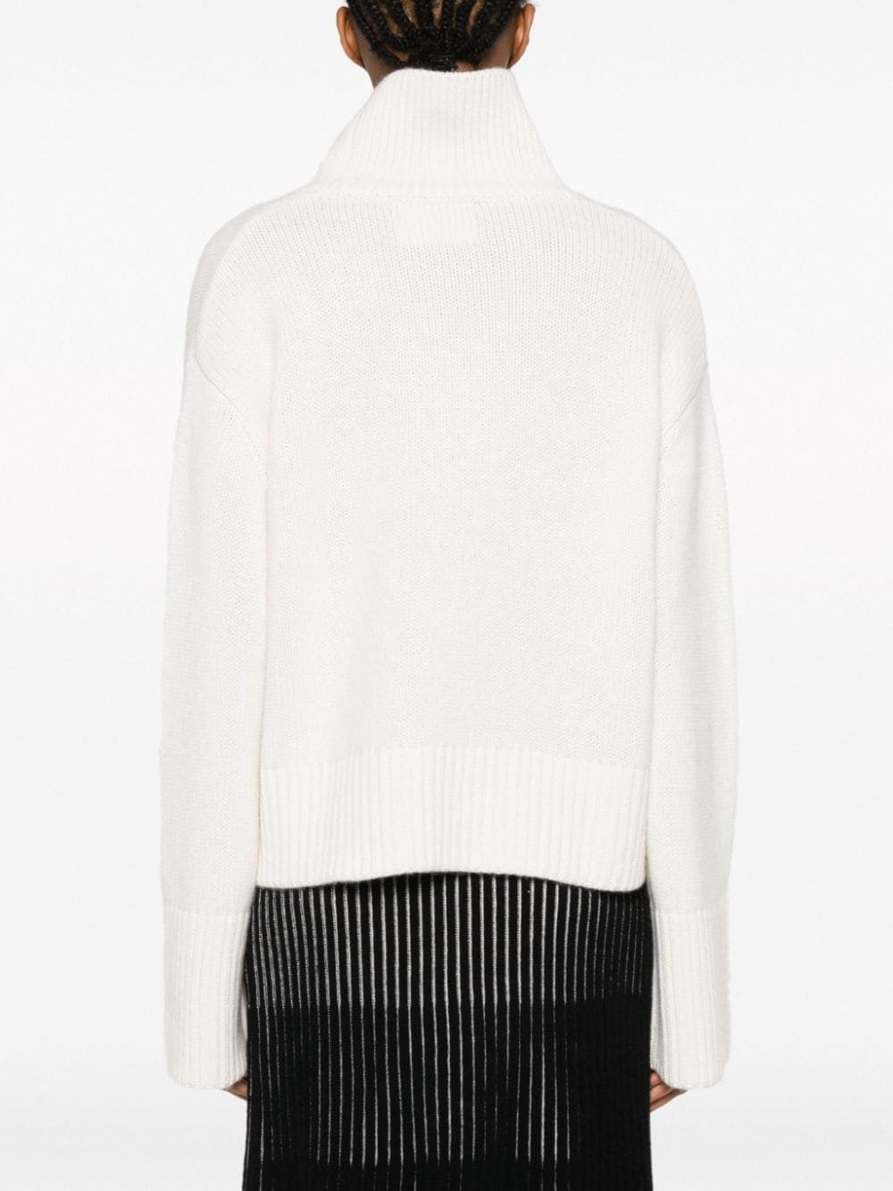 roll-neck ribbed cashmere jumper - 4