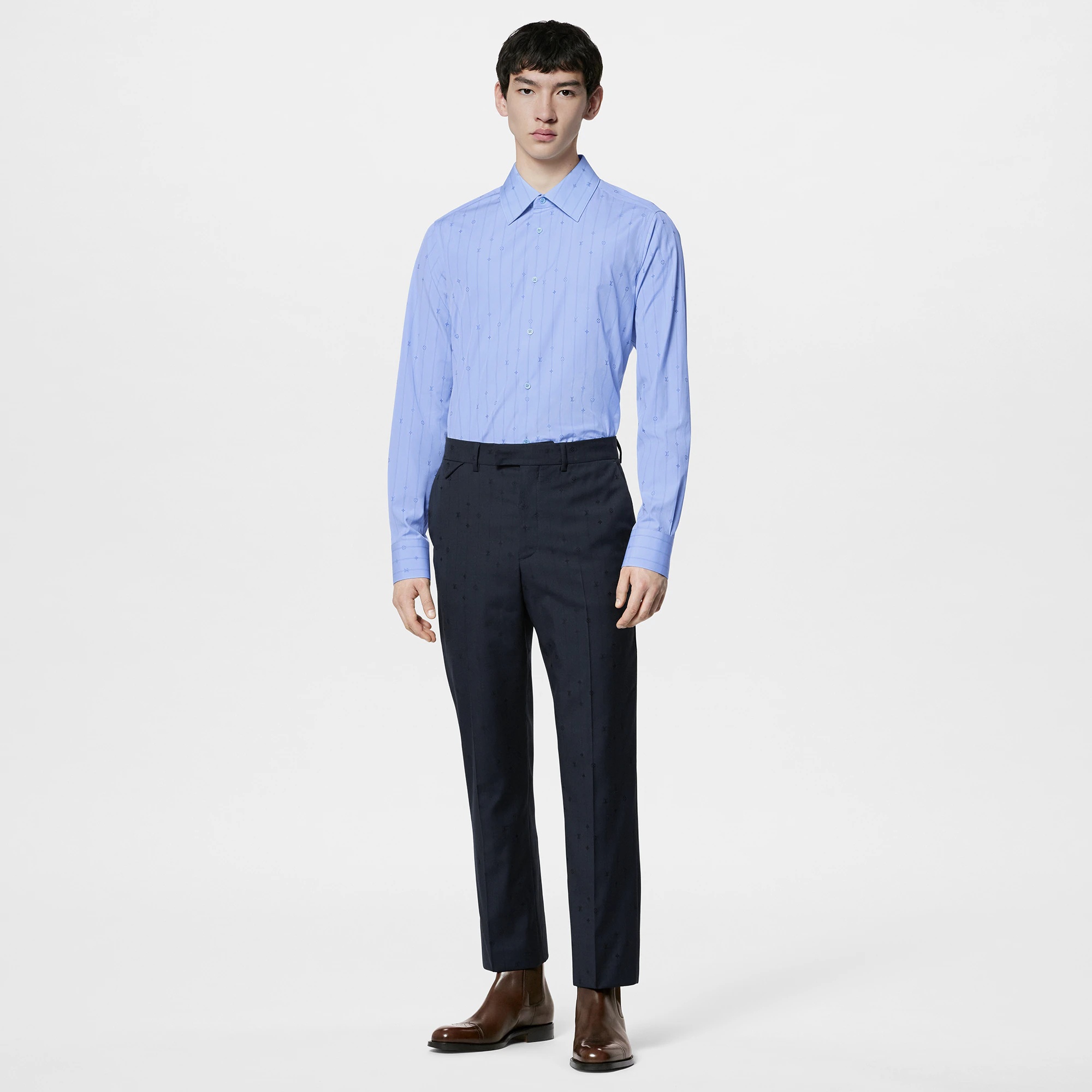 Cotton Long-Sleeved Slim Shirt - 6