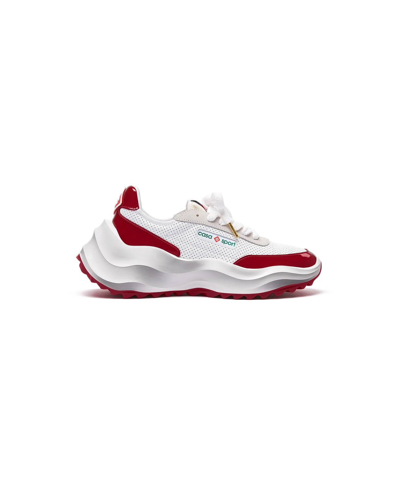 Mens Atlantis White & Haute Red Sneaker - 1
