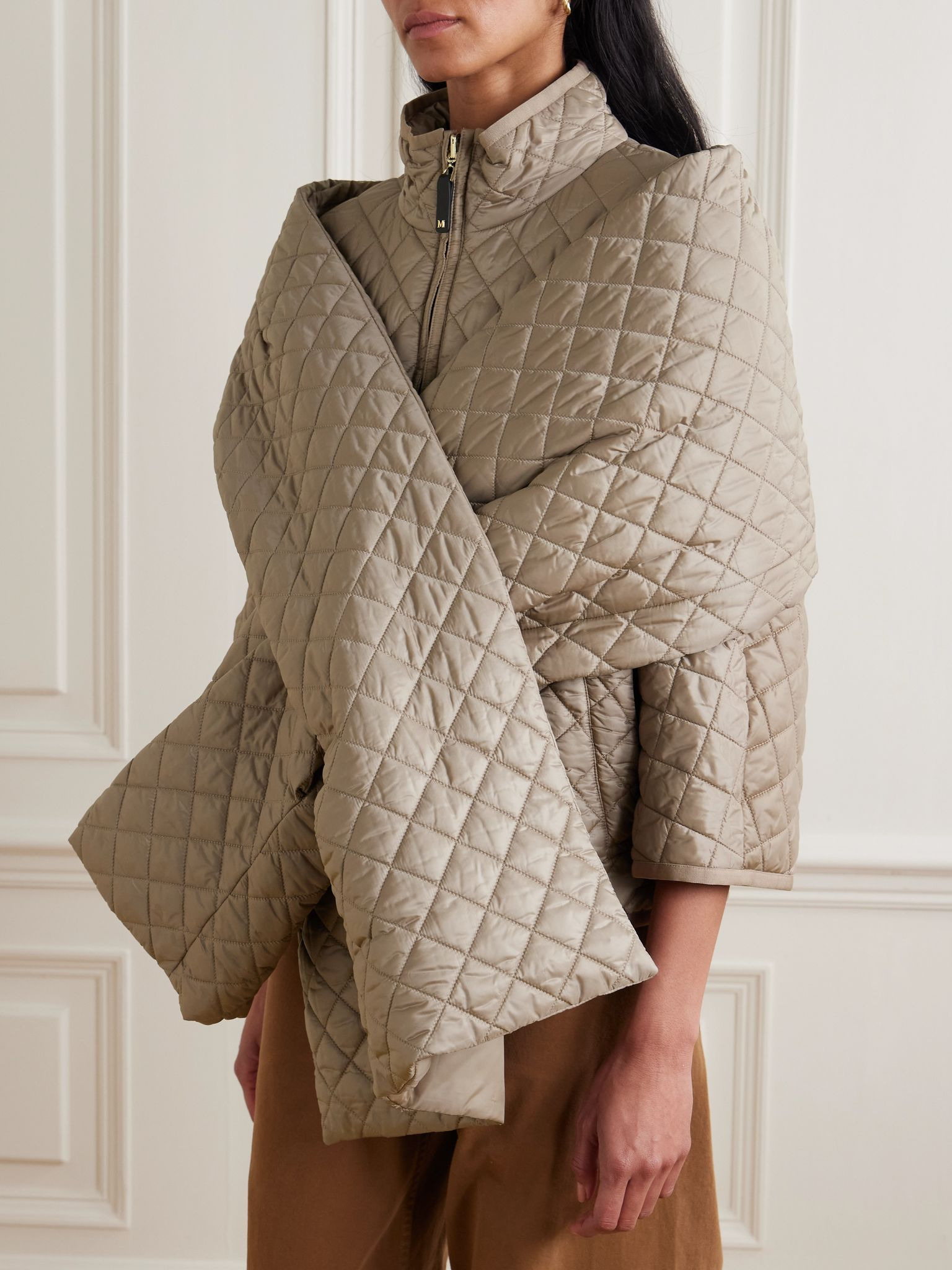 The Cube Susanna quilted shell scarf Beige - 2