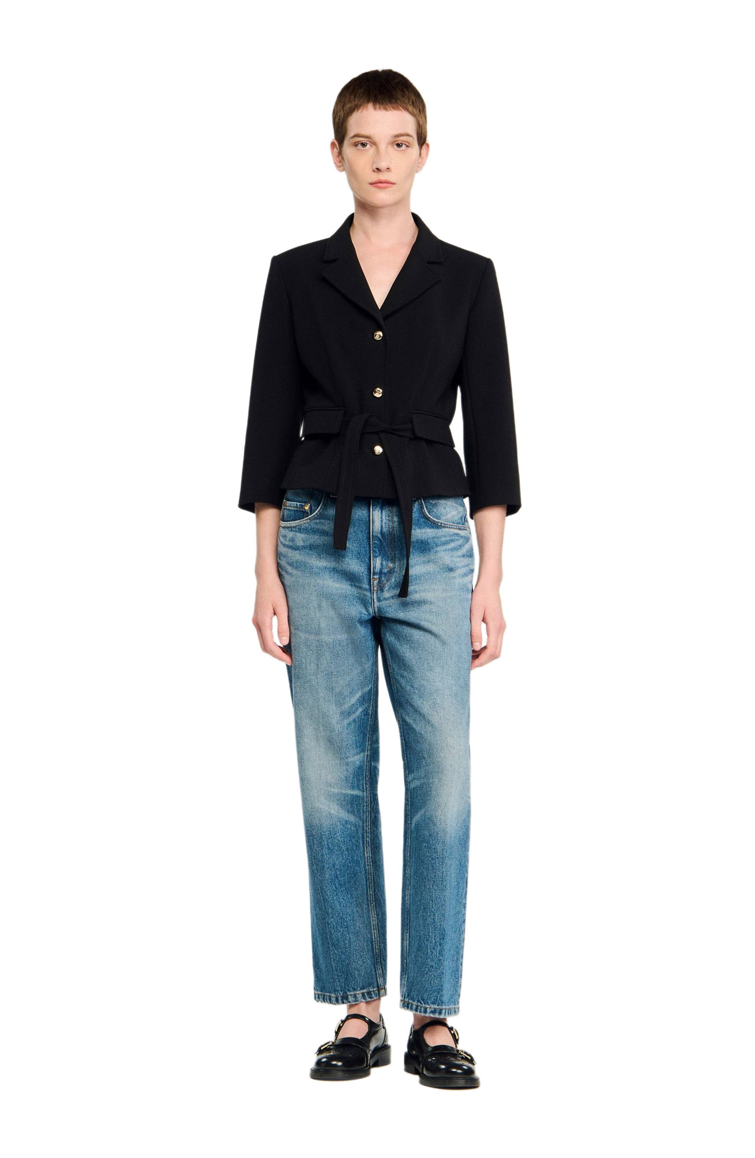 SANDRO Short tailored jacket in Black at Nordstrom - 3