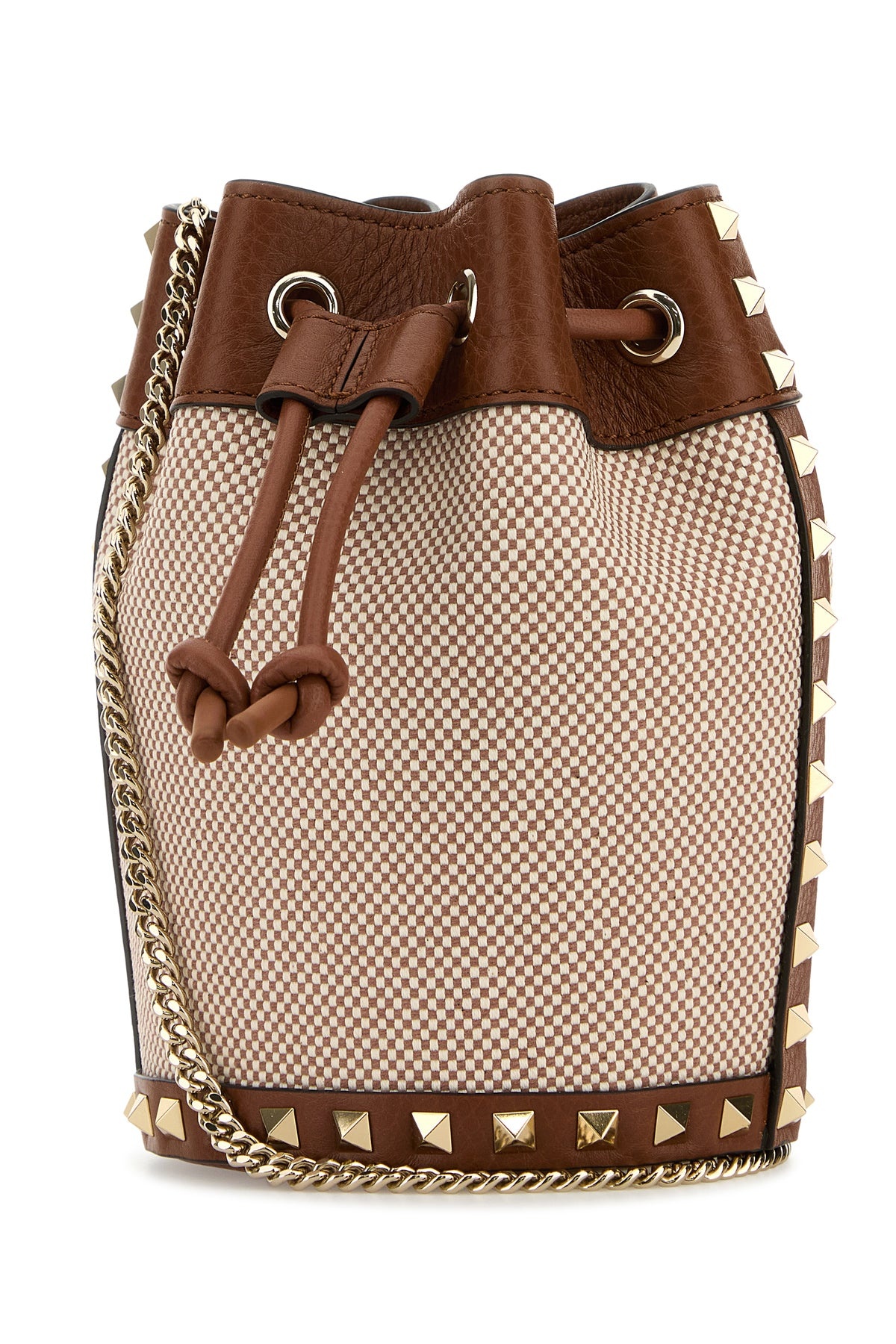 Two-tone canvas Rockstud bucket bag - 2