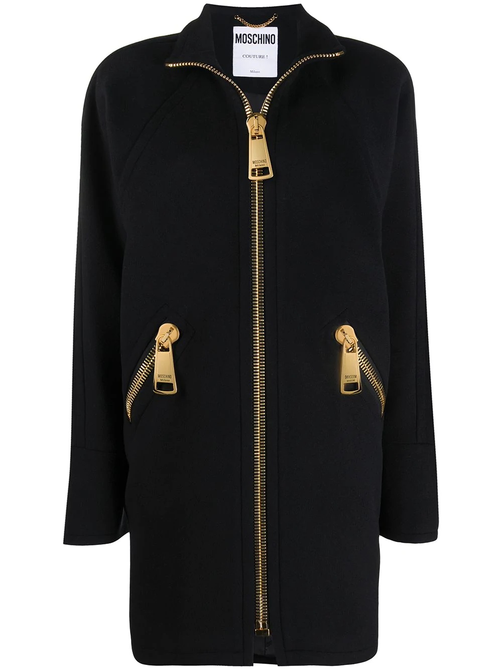 zip-front high-neck coat - 1