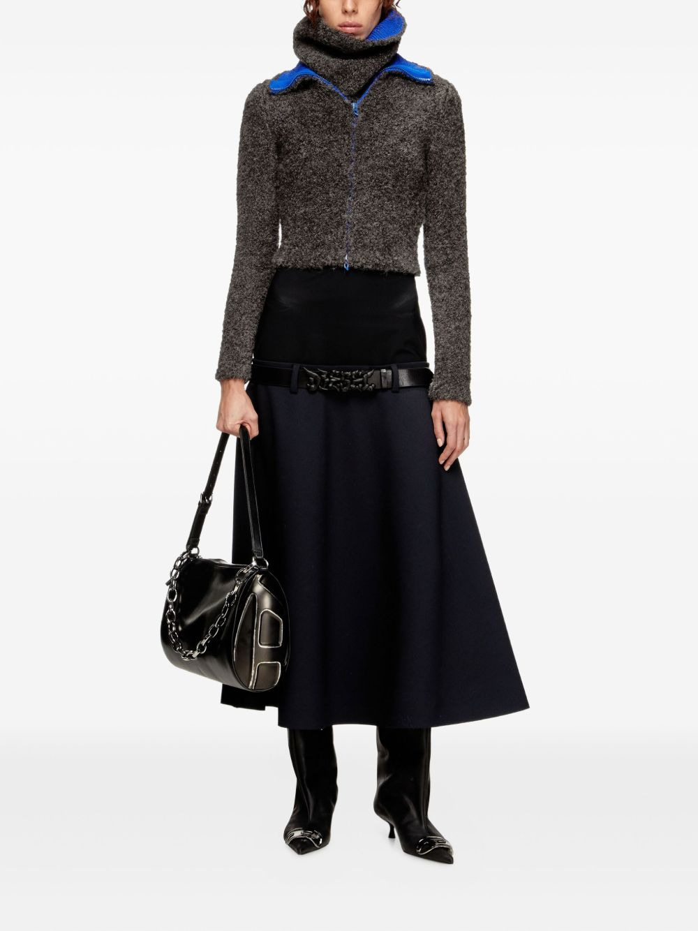 high-neck zip cardigan - 2