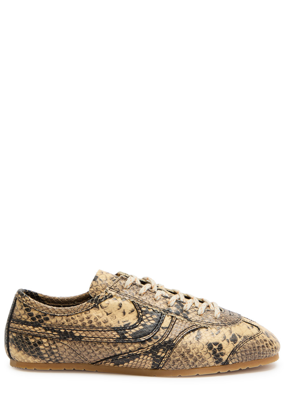Dries Van Noten Dustin Python-effect Leather Sneakers - 1