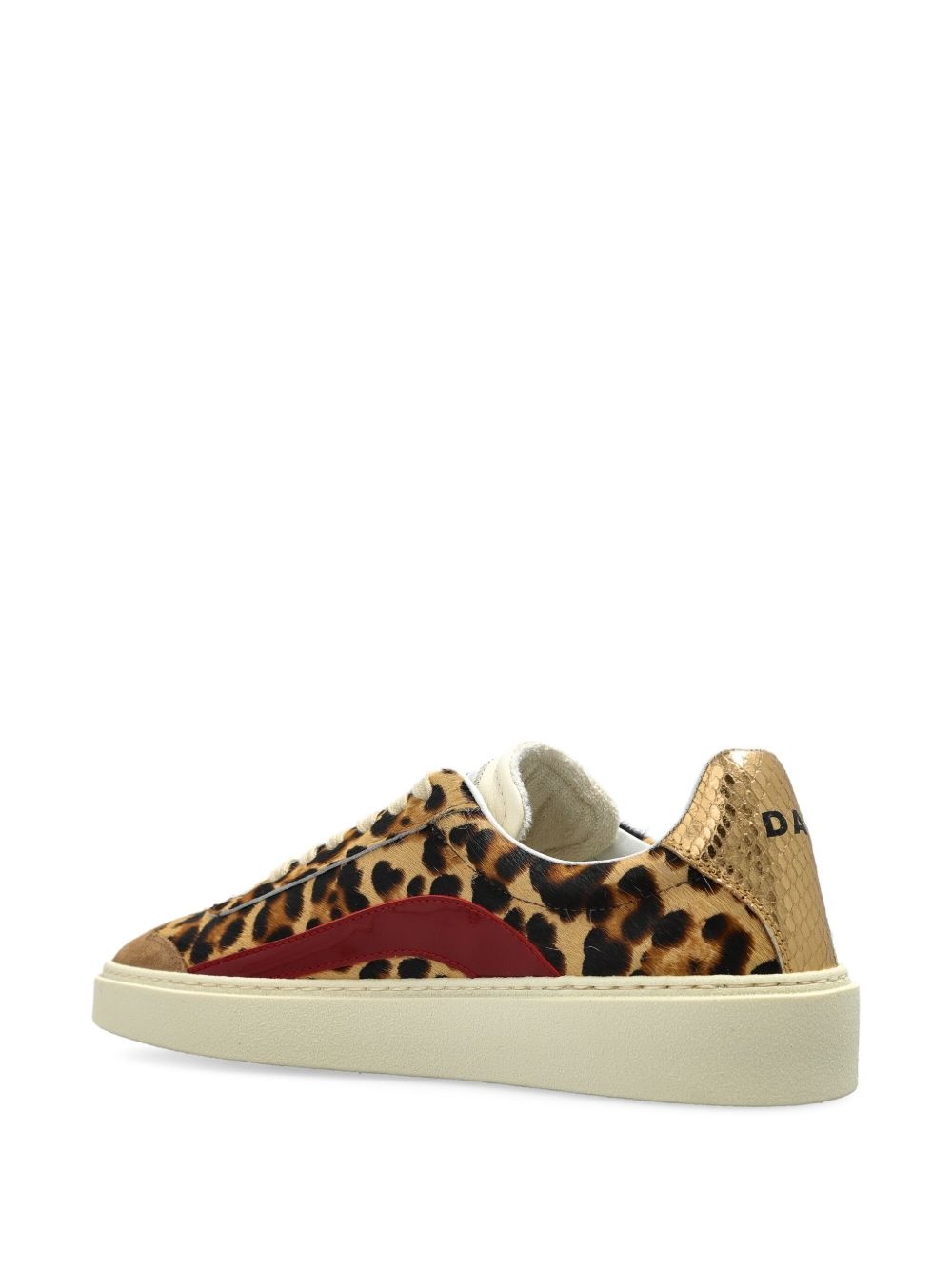 leopard-print leather sneakers - 3
