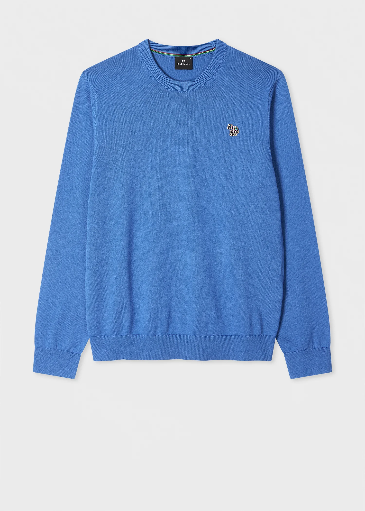 Bright Blue Organic Cotton Zebra Logo Sweater - 1