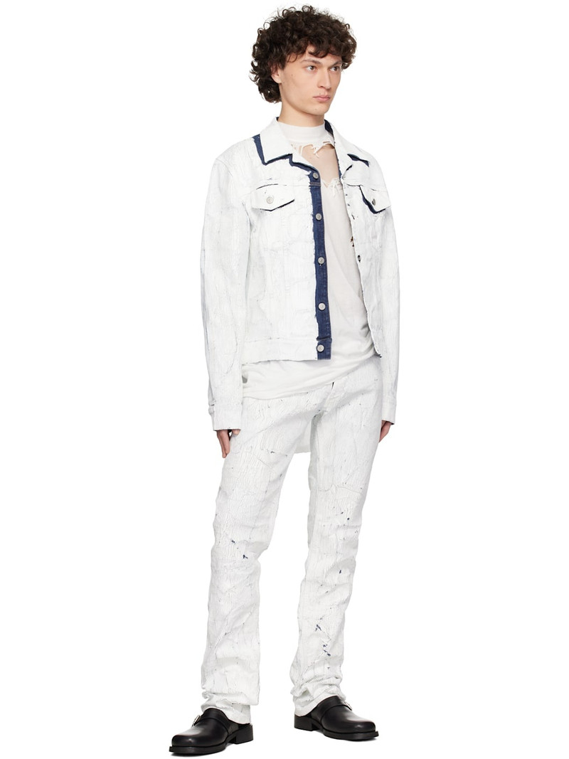 MM6 Maison Margiela White Sports Denim Jacket outlook