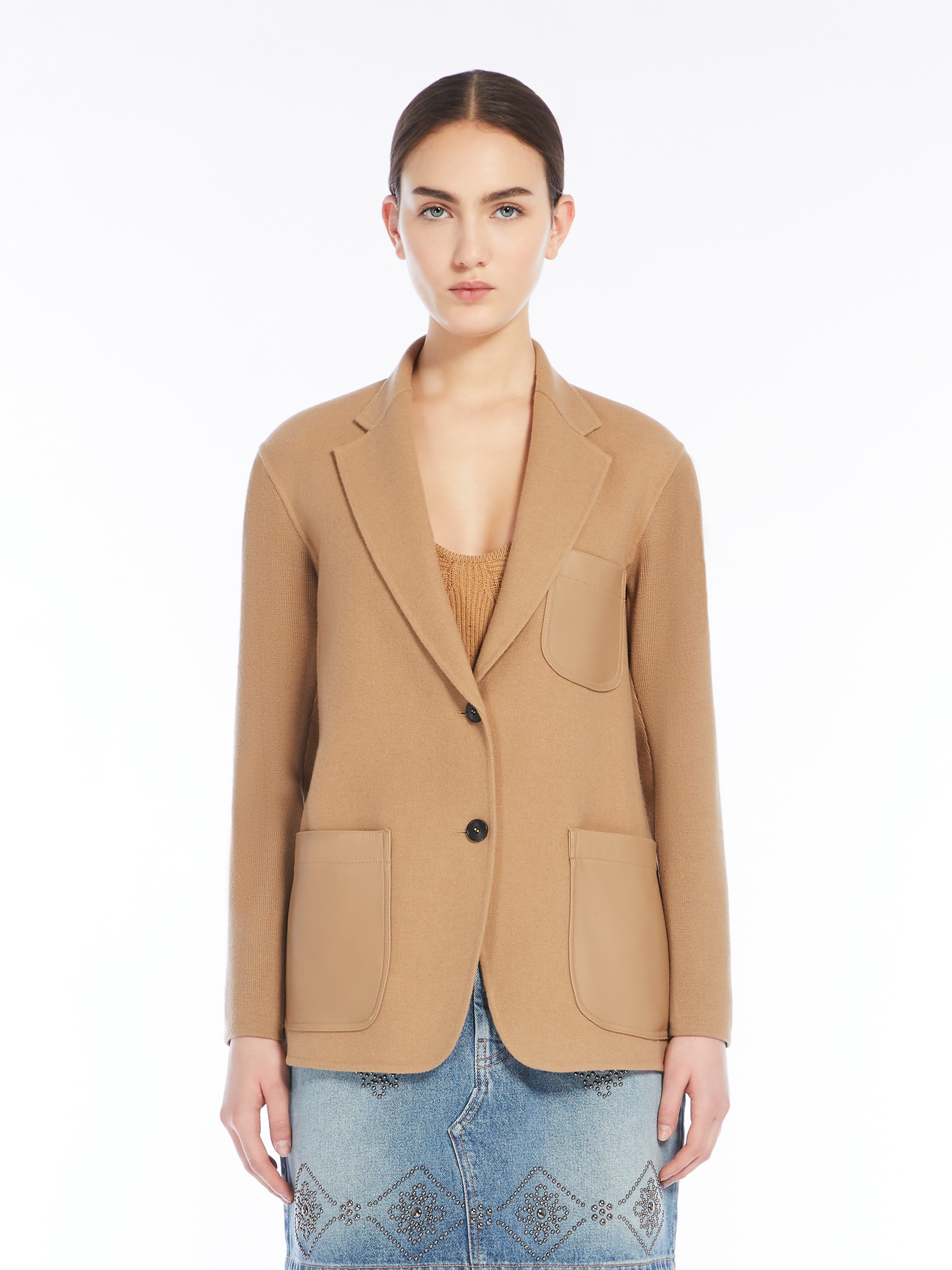 UNICUM Wool twill and knit fabric jacket - 3
