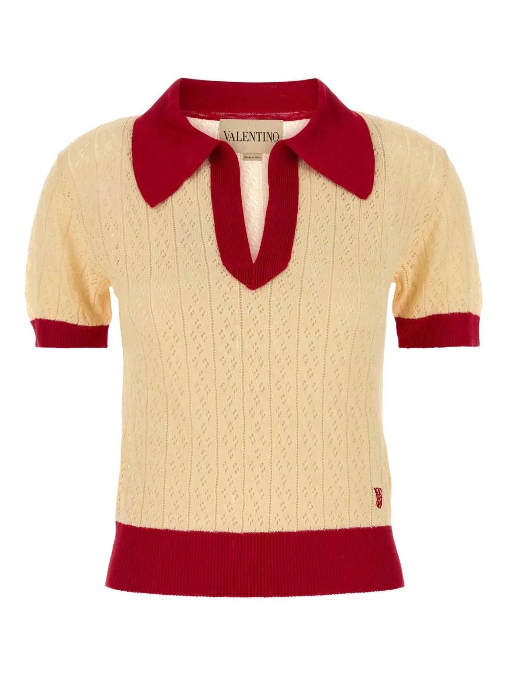 two-tone knitted polo shirt - 1