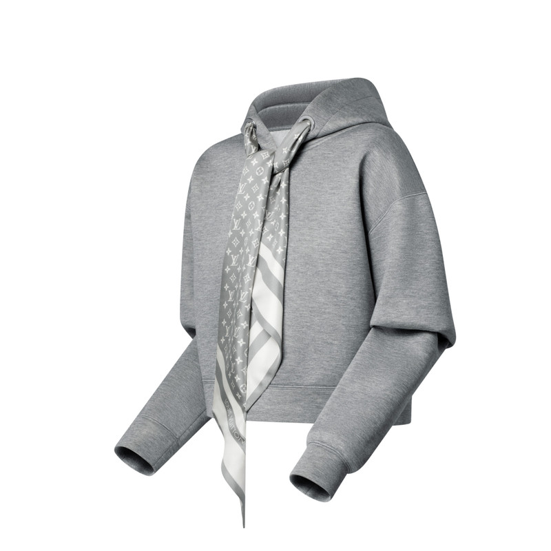 Cropped Monogram Scarf Hoodie 2