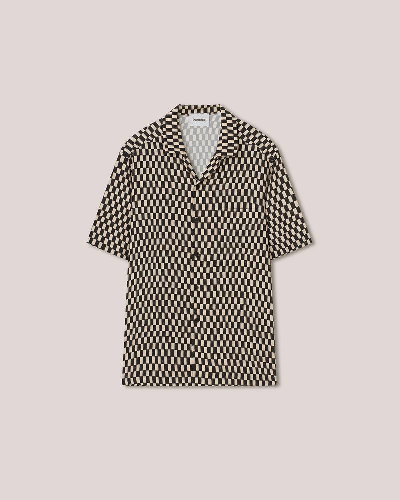 MAITHO - Cotton checkered shirt - Creme&black 1
