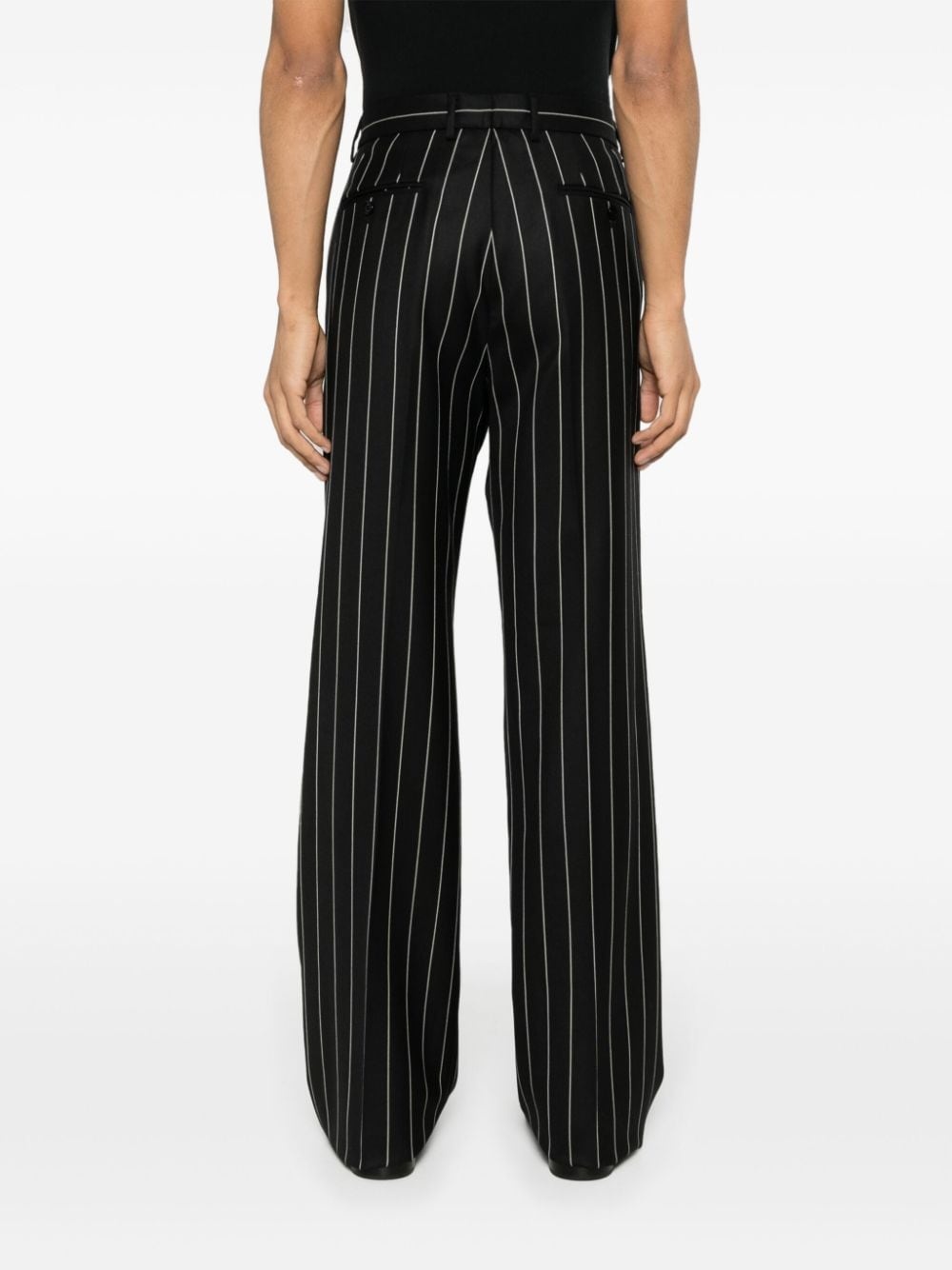 pinstripe wool trousers - 4