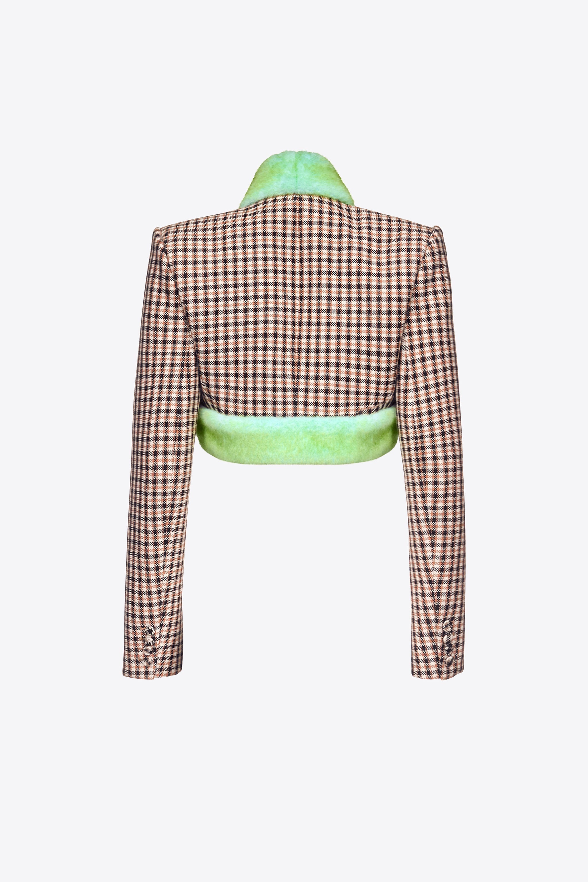 FAUX FUR TRIM CROPPED BLAZER - 2