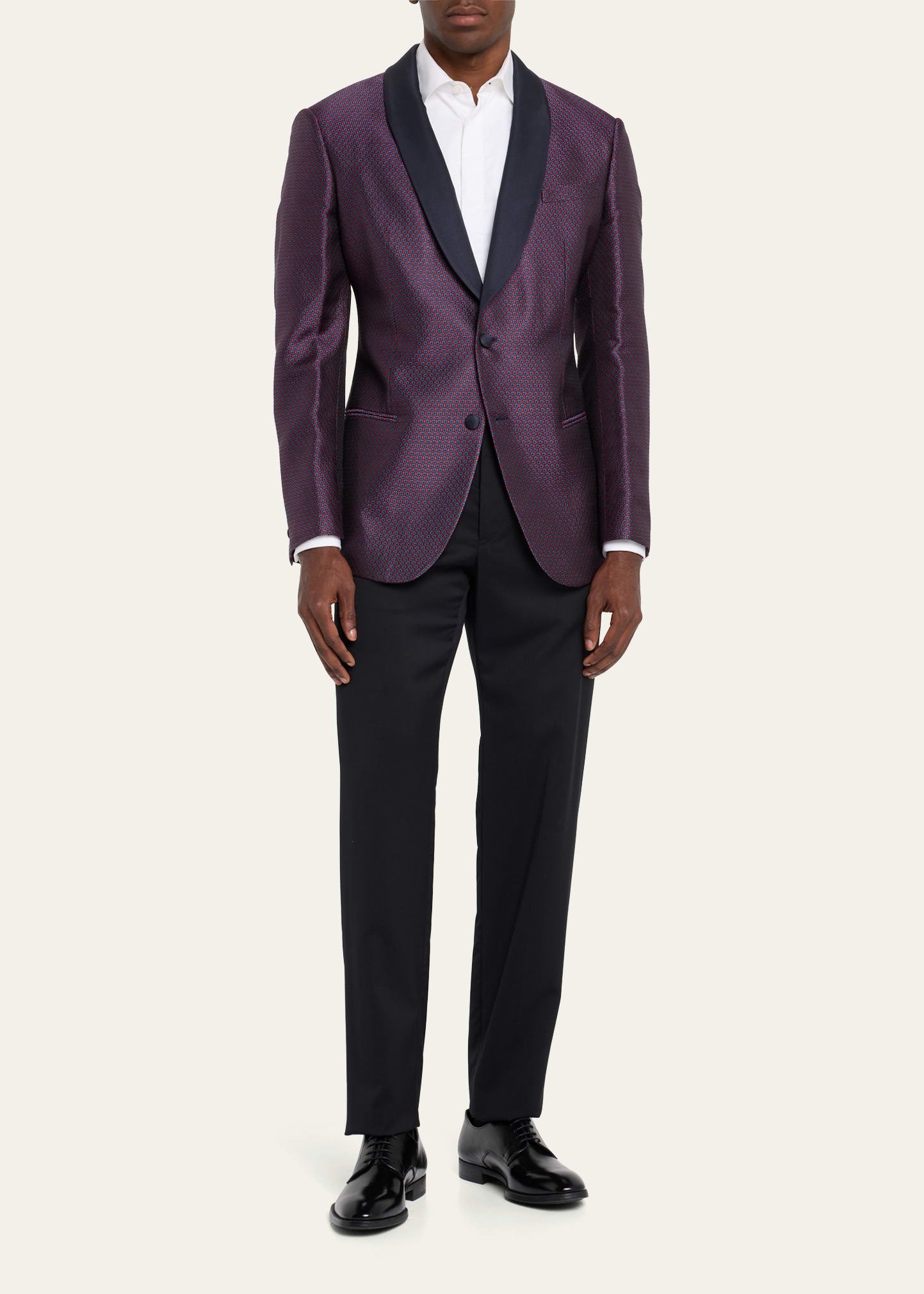 Men's Jacquard Shawl Blazer - 2