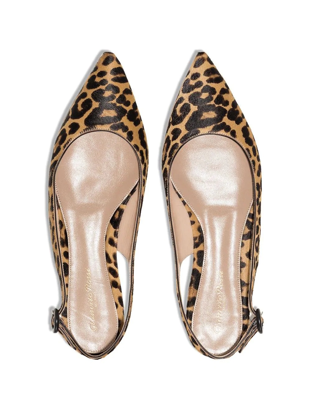 leopard print slingback ballerina shoes - 3