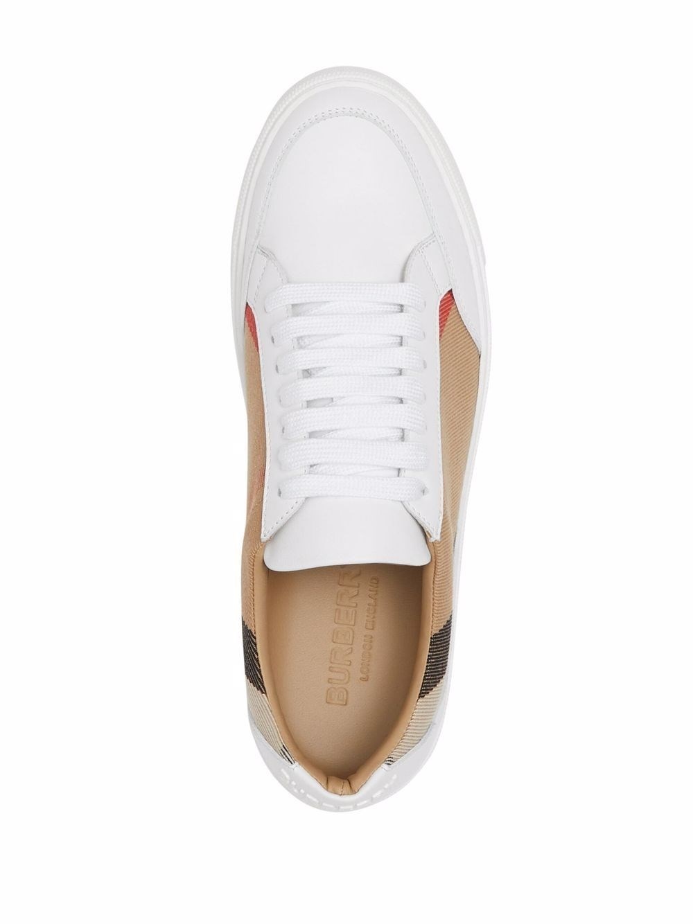 Check leather sneakers - 3