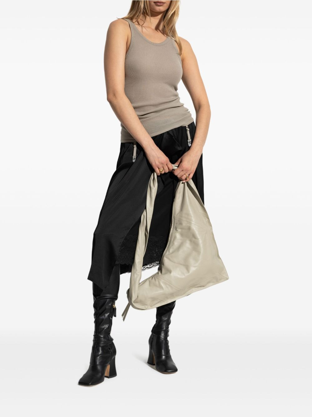 ribbed suspender top - 2