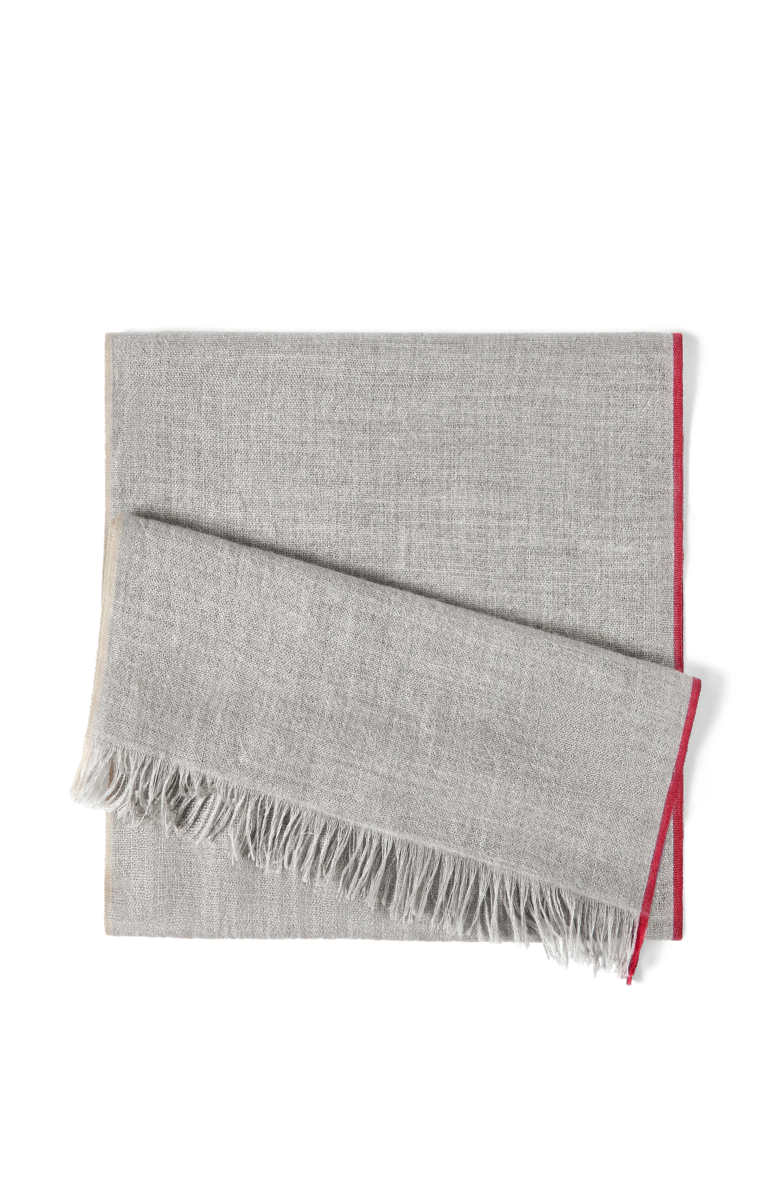 Brunello Cucinelli Scarf with selvedge in Grey at Nordstrom - 1